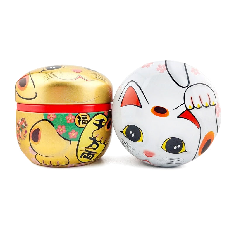 Set de Dos Latas de Té de Metal - Maneki Neko