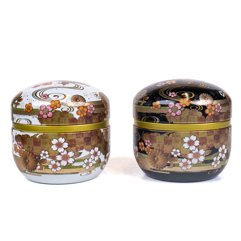 Set de Dos Latas de Té de Metal - Negro & Blanco