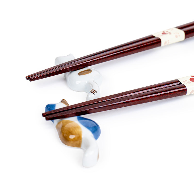 Set Palillos Japoneses y Reposapalillos Gato