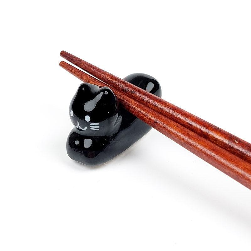 Soporte Palillos Japoneses Gato Negro