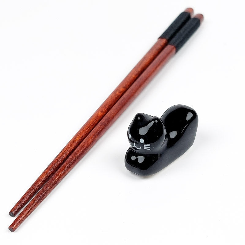 Soporte Palillos Japoneses Gato Negro