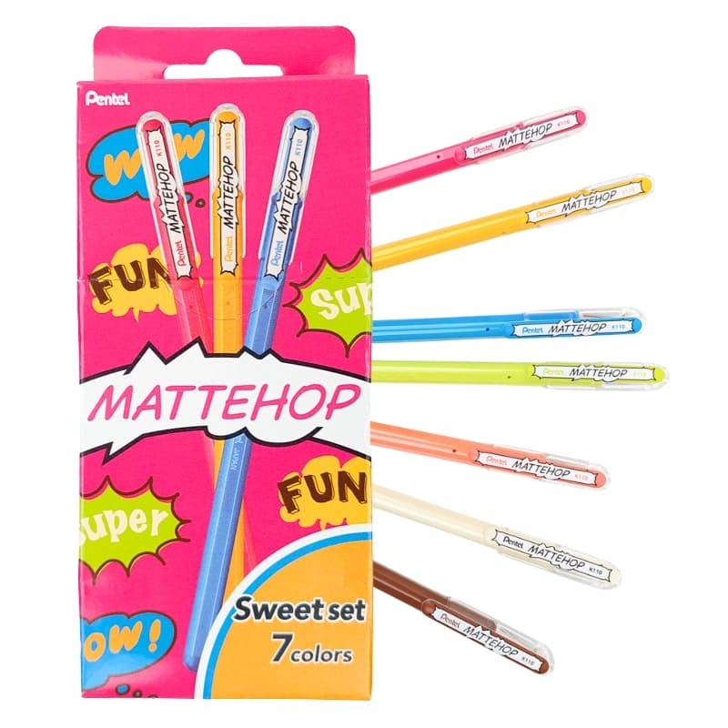 Conjunto de Estilógrafos de Color Pentel Mattehop Sweet