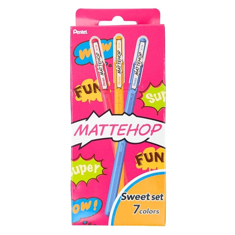 Conjunto de Estilógrafos de Color Pentel Mattehop Sweet