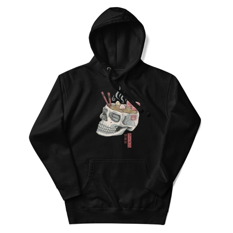 Sudadera Japonesa Calavera Ramen S / Negro