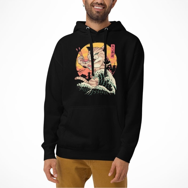 Sudadera Japonesa Kaiju Neko Sushi