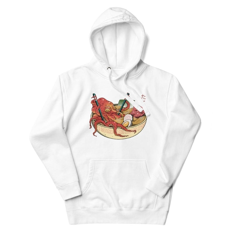 Pulpo Ramen Sudadera Japonesa - S / Blanco
