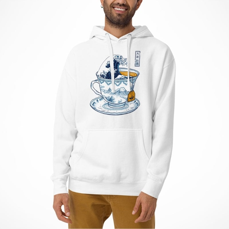 El Gran Té de Kanagawa Sudadera japonesa