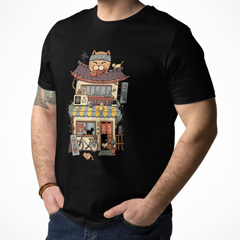 Camiseta japonesa Neko Café
