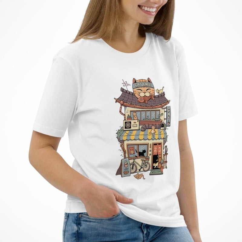 Camiseta japonesa Neko Café
