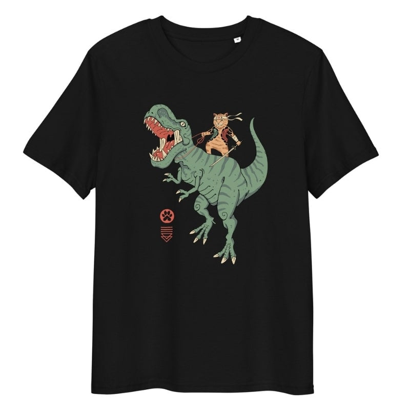 Camiseta Japonais Neko T-Rex - S / Noir