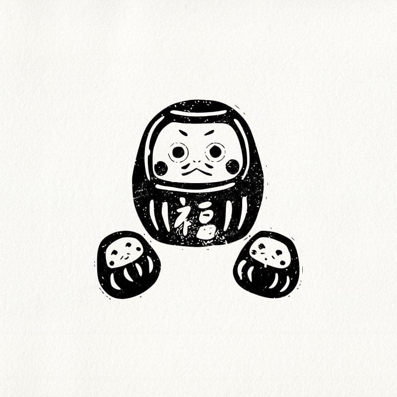Sello japonés Daruma de Tomikohan
