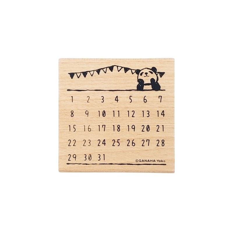 Sello Calendario Panda japonés