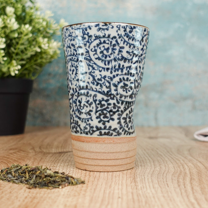 Taza Japonesa Alta Azul