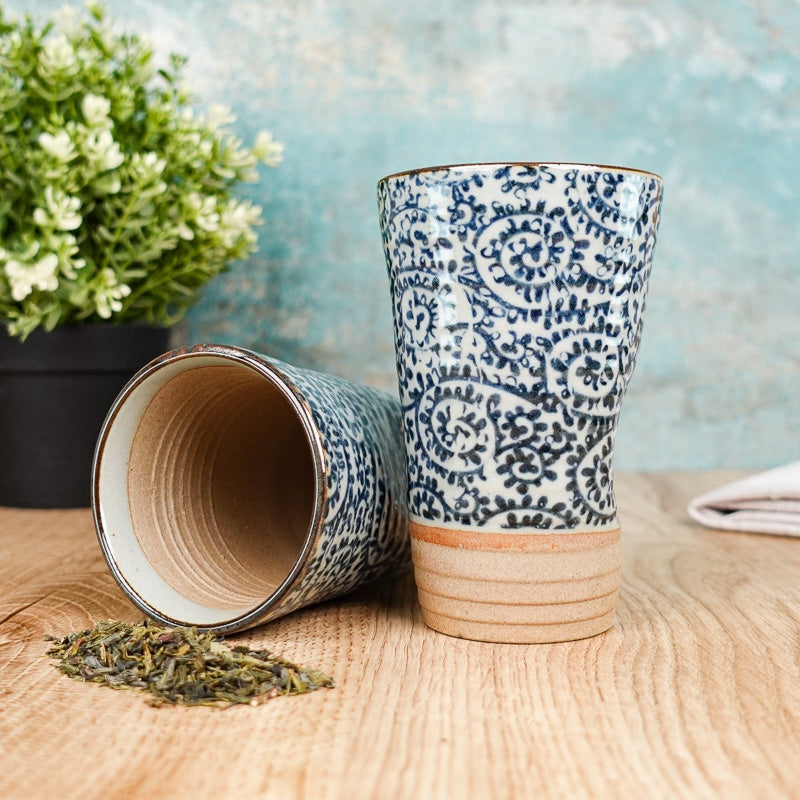 Taza Japonesa Alta Azul