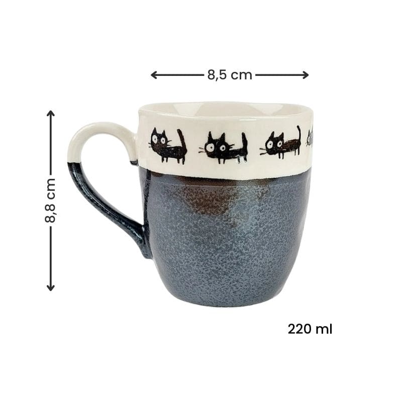 Taza Japonesa Gato Negro