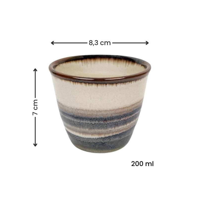 Taza Japonesa Hakeme Marrón