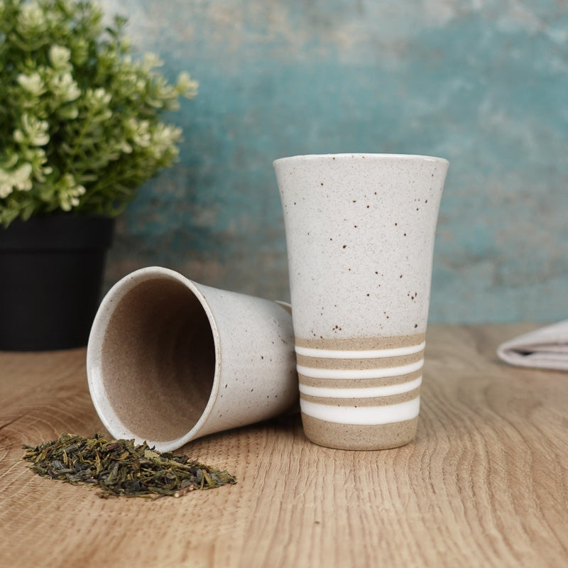 Taza Japonesa de Terracota Blanca