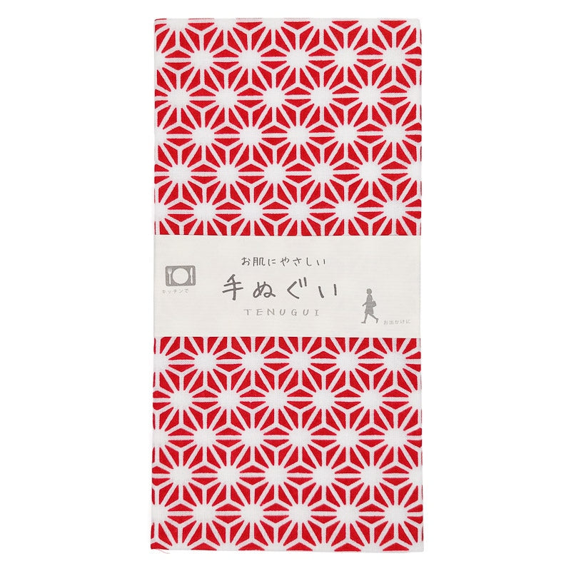 Tenugui Asanoha Rojo