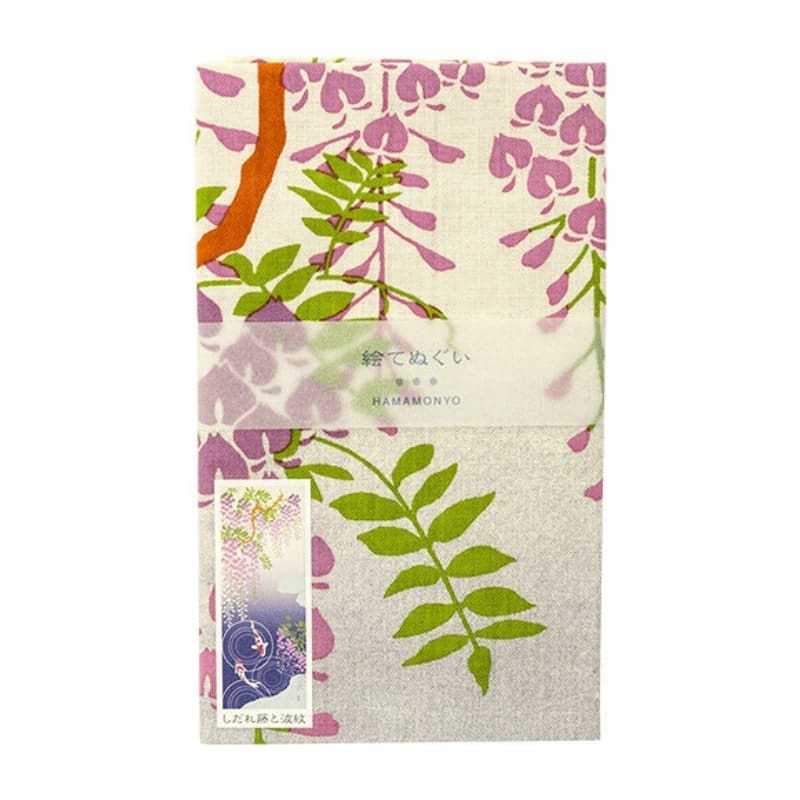 Tenugui Japonais Wisteria & Koi