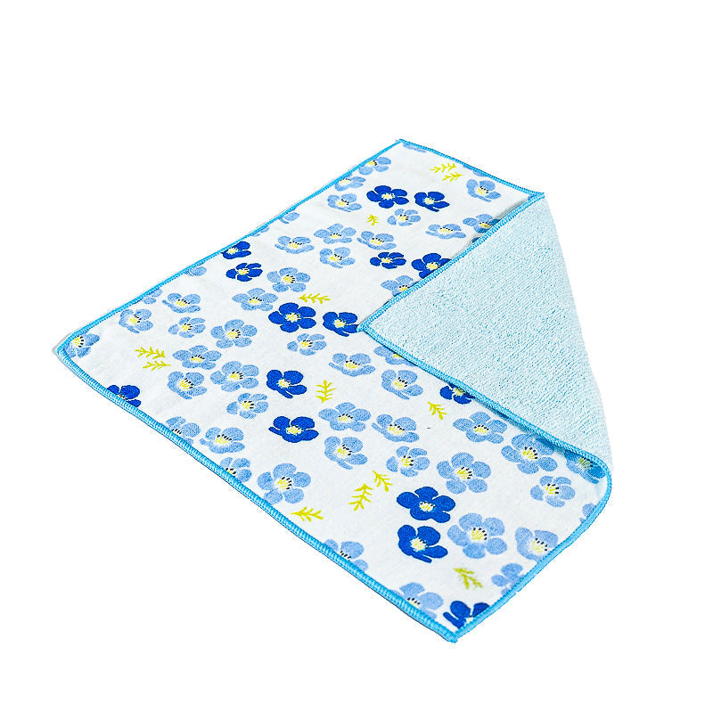 Toalla Japonesa - Pequeñas Flores Azules