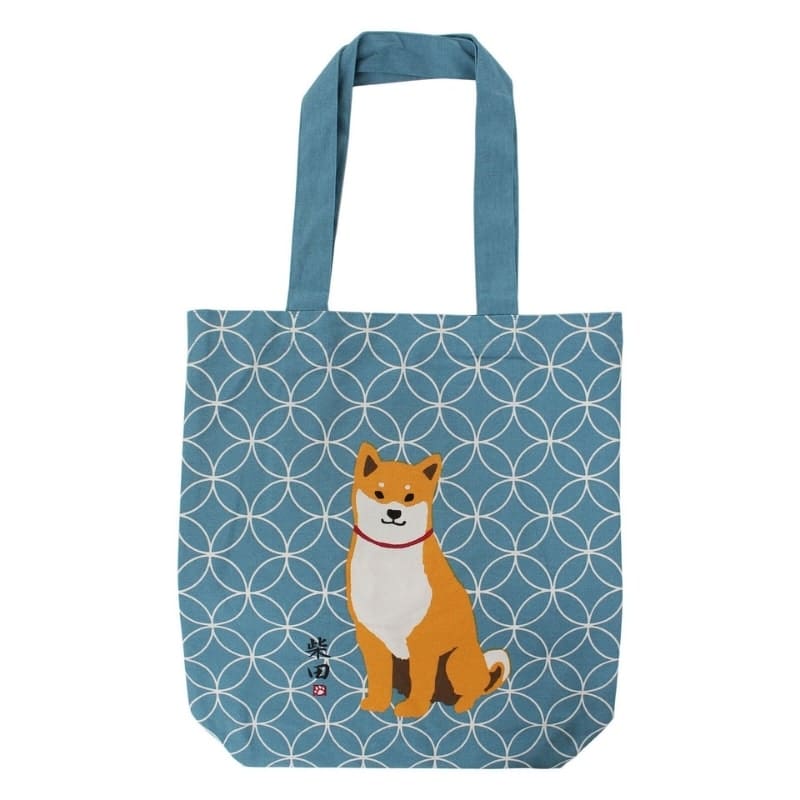 Tote Bag Bleu Shiba Shippo