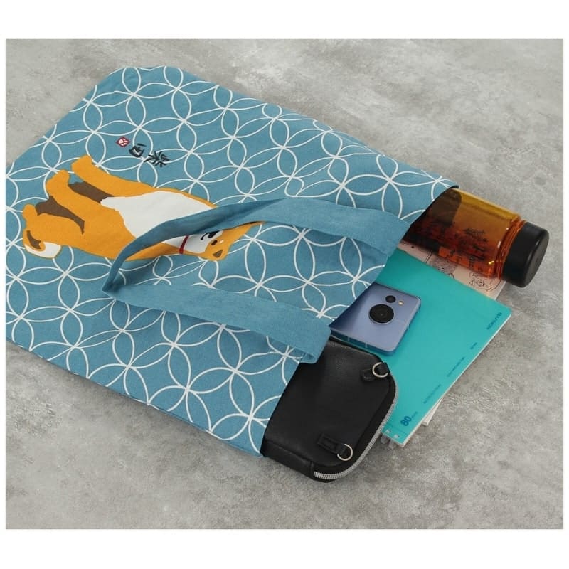 Tote Bag Bleu Shiba Shippo