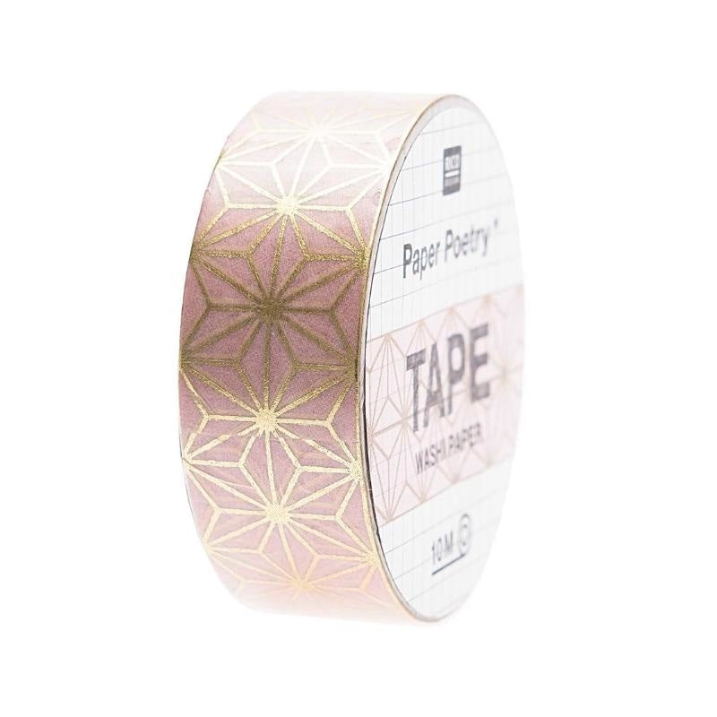 Washi Tape Dorado Asanoha
