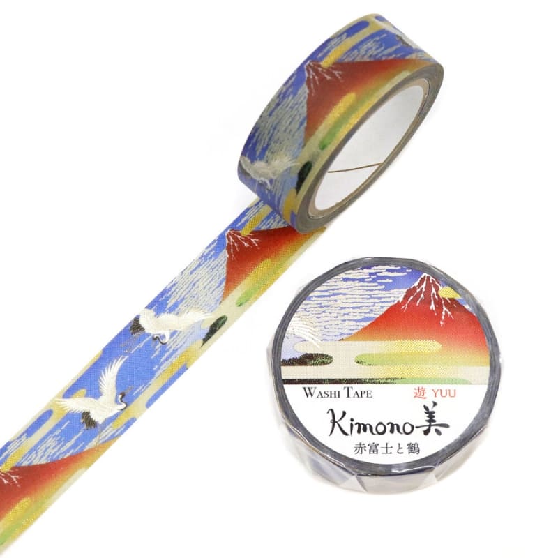 Washi Tape japonés Fuji Rojo y Grulla