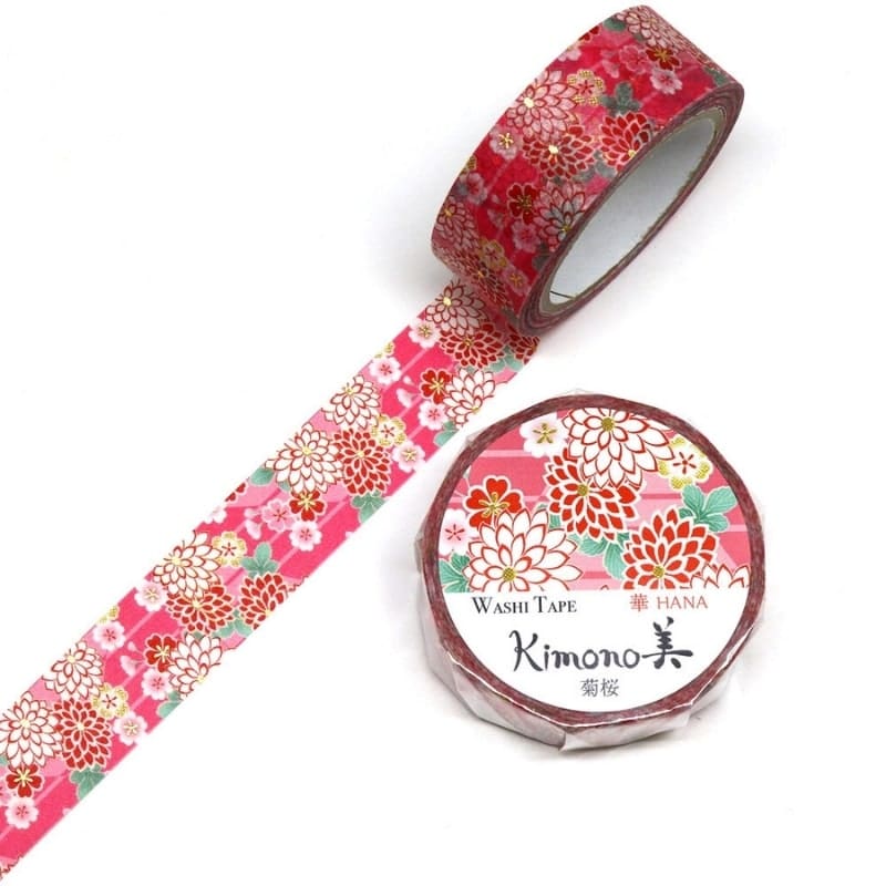 Cinta Washi Japonesa Kiku Sakura