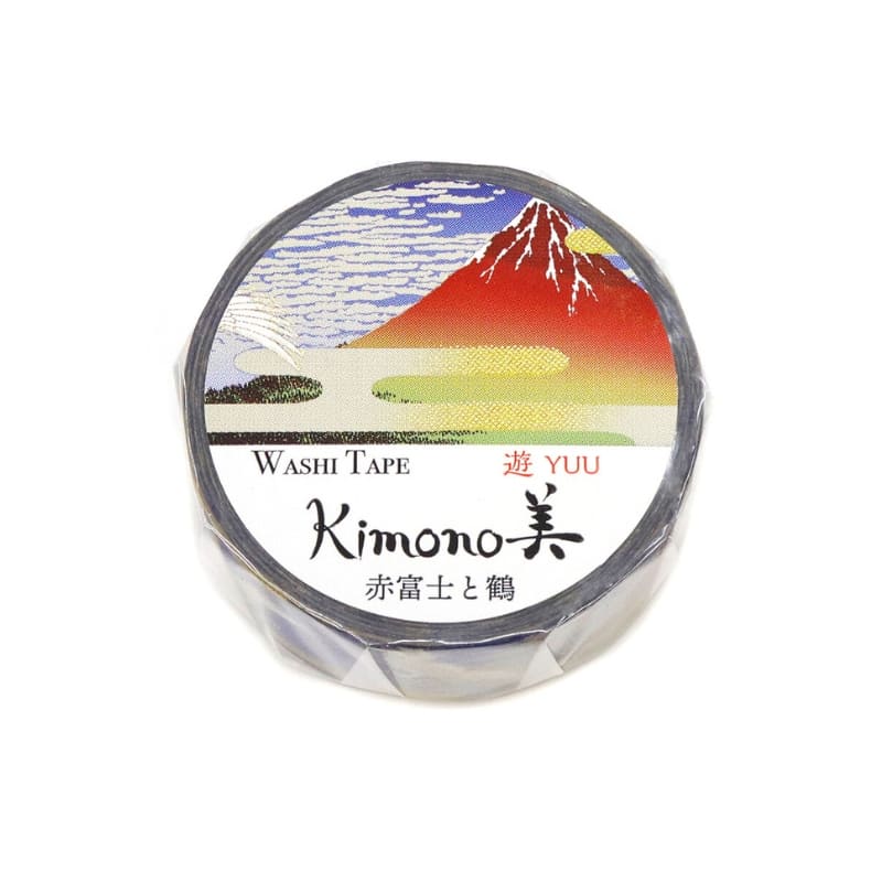 Washi Tape Japonés Fuji Rojo y Grulla