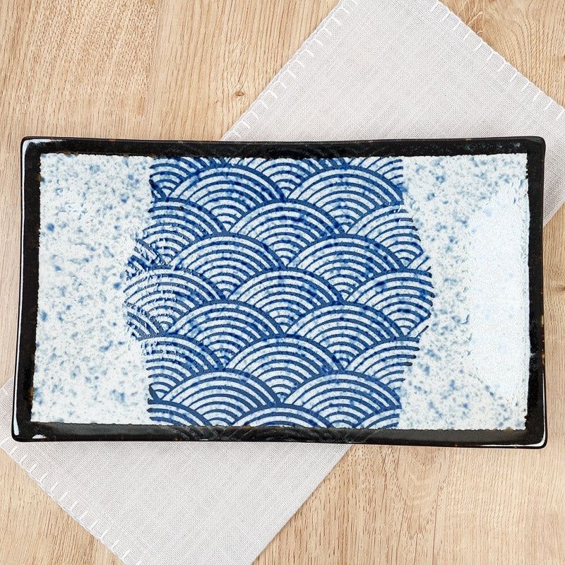 Plato rectangular japonés Seigaiha