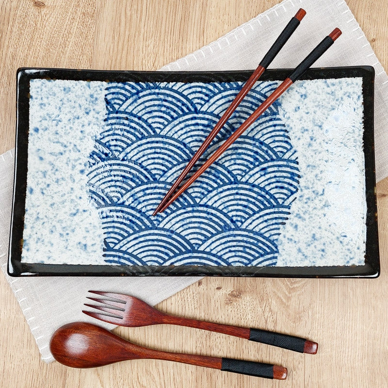 Plato rectangular japonés Seigaiha