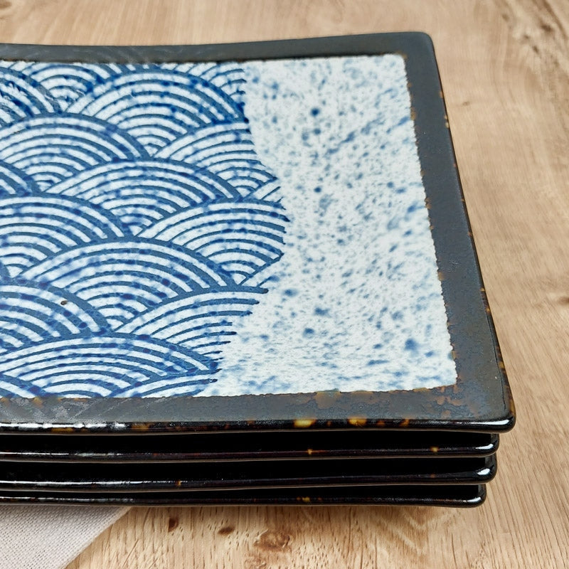 Plato rectangular japonés Seigaiha