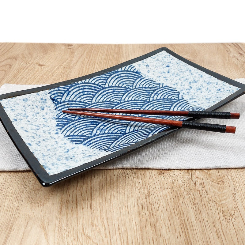 Plato rectangular japonés Seigaiha
