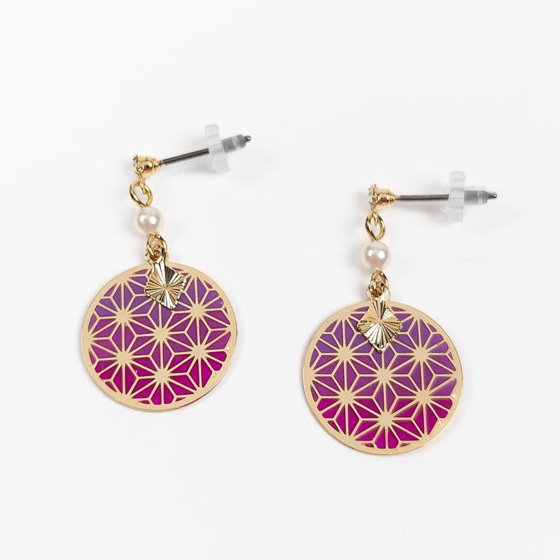 Pendientes Asanoha Violeta