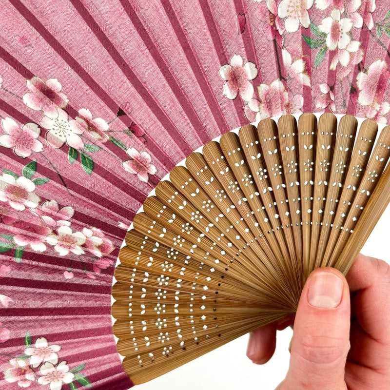 Abanico japonés Sakura rosa