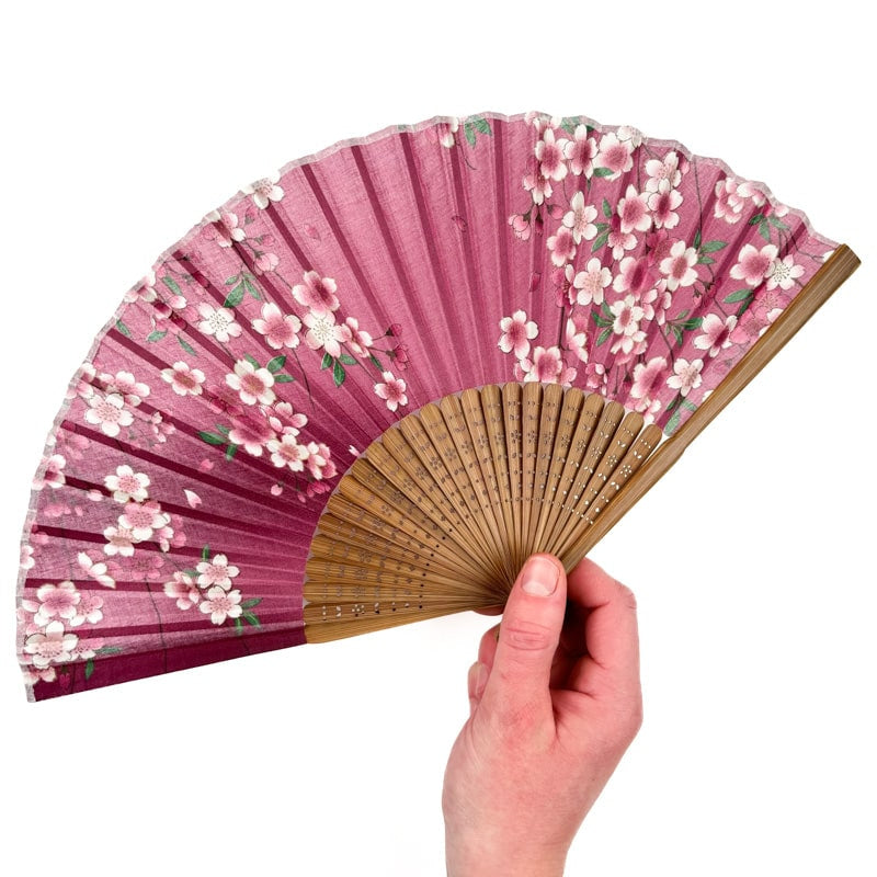 Abanico japonés Sakura rosa