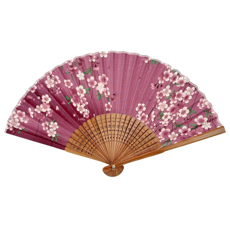Abanico japonés Sakura rosa