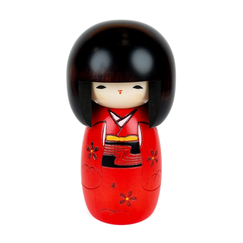 Muñeca Kokeshi roja