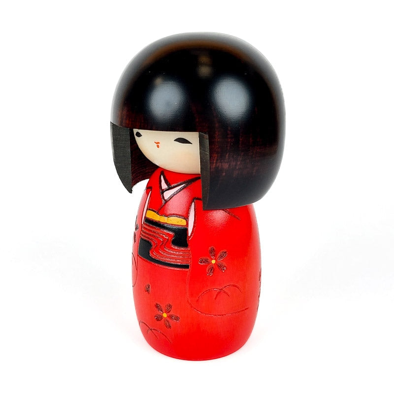 Muñeca Kokeshi roja