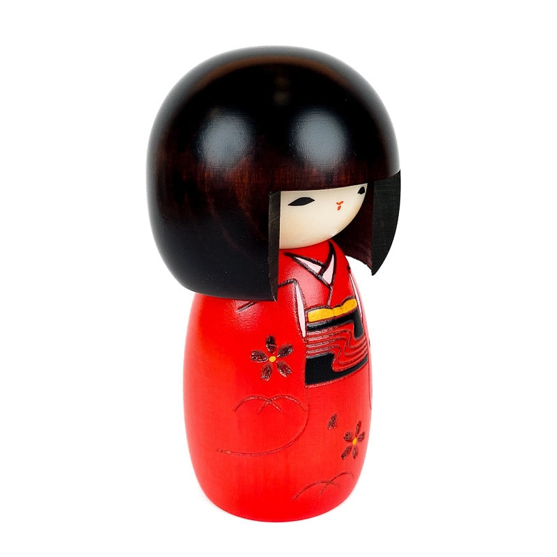 Muñeca Kokeshi roja