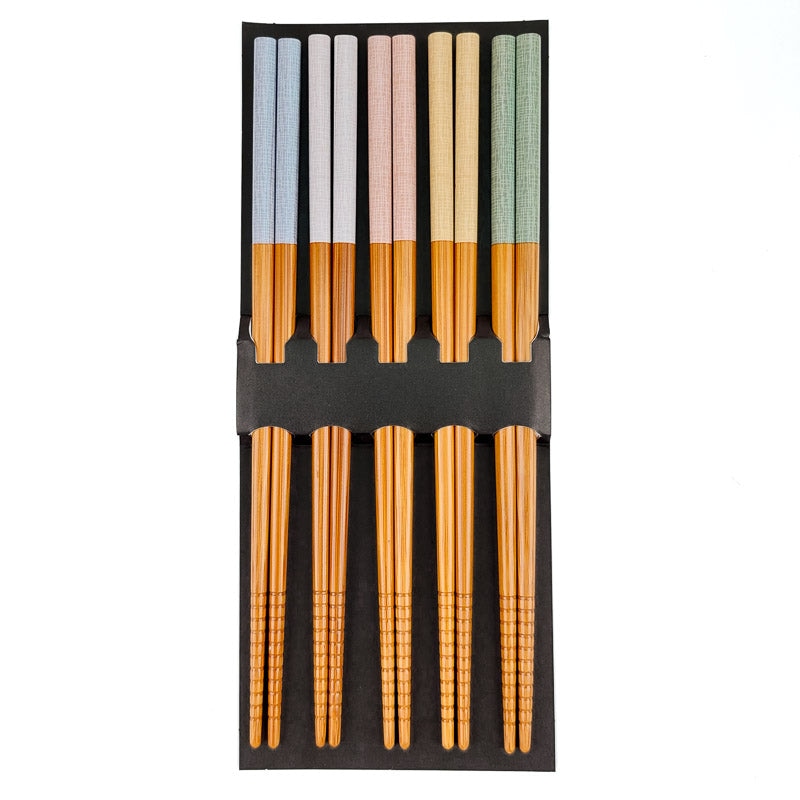 Juego de 5 pares de palillos de bambú