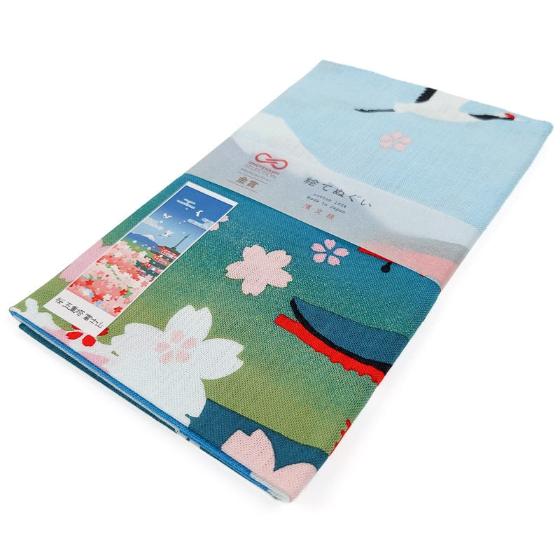Blossom & Fuji Tenugui japonés