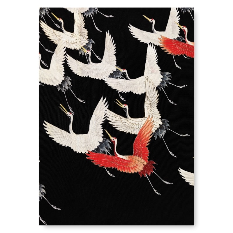 Pintura Japonesa Vuelo de Grullas