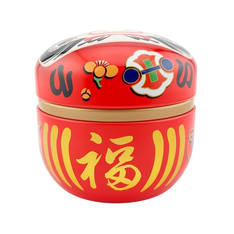 Lata Roja de Metal para Té Daruma