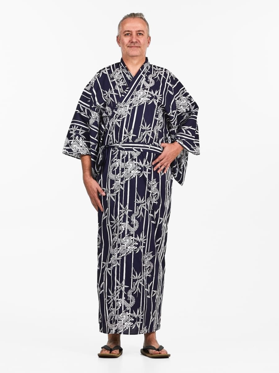 Kimono Yukata Bambú Dragón Hombre