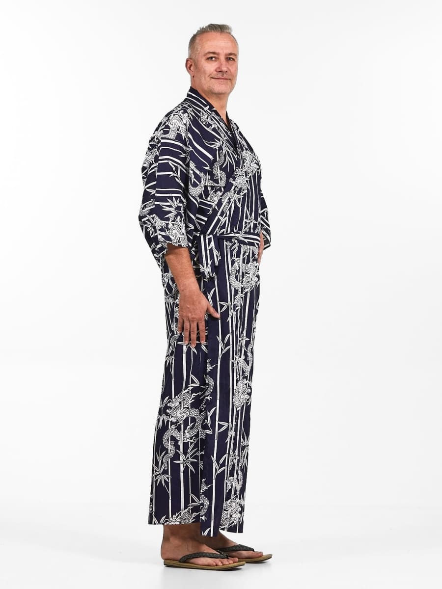 Kimono Yukata Bambú Dragón Hombre