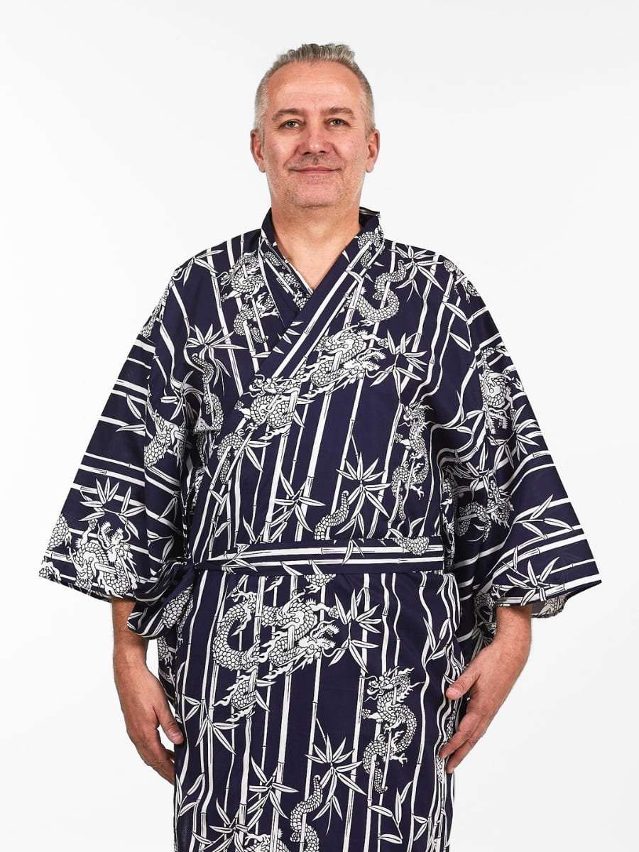 Kimono Yukata Bambú Dragón Hombre