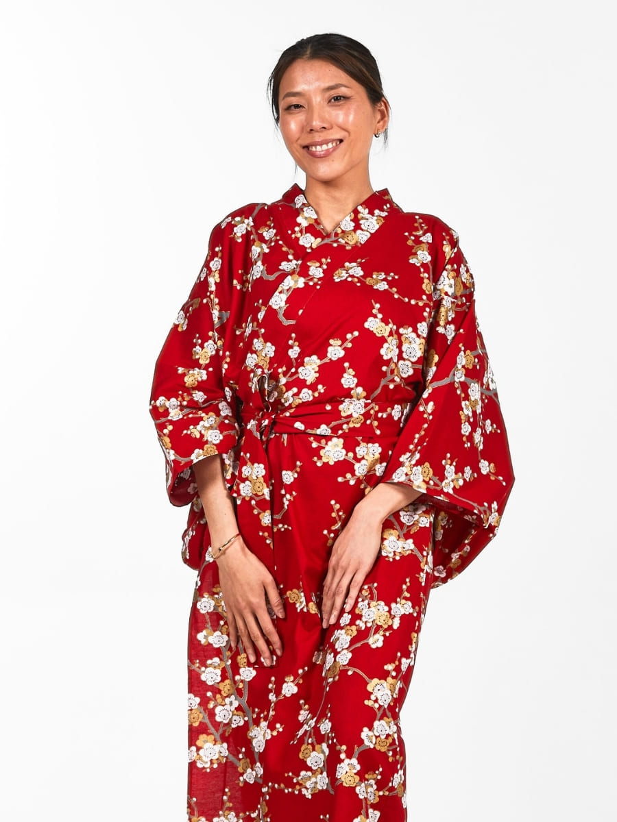 Kimono Shiraume Yukata Mujer