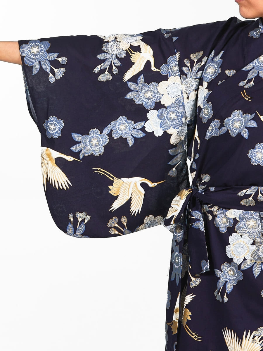 Yukata Kimono Sakura to Tsuru Mujer
